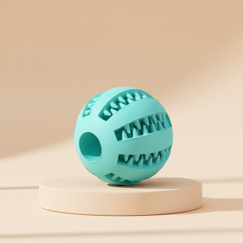 Balle de jouet pour chien — Caoutchouc non toxique, nettoyage des dents
