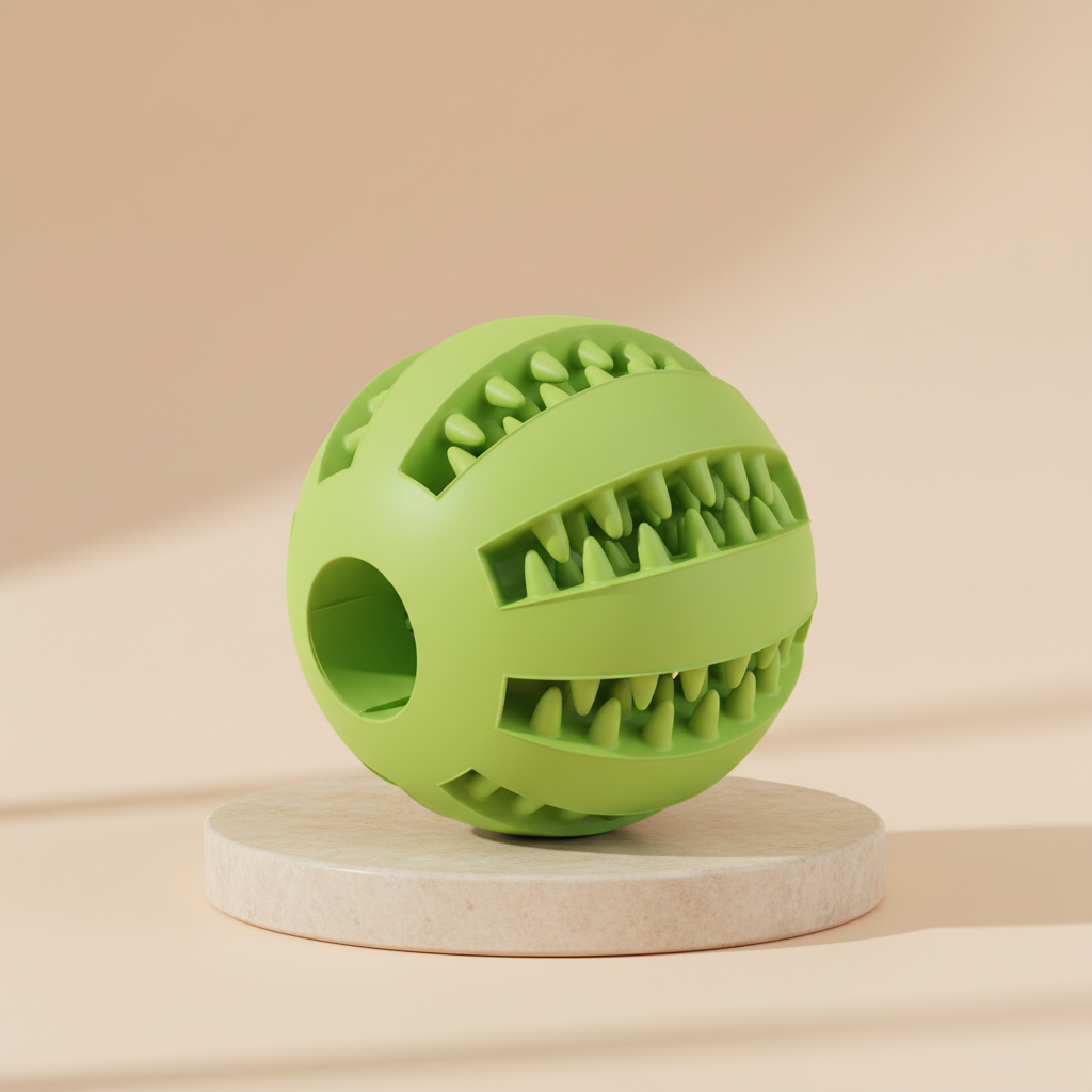 Balle de jouet pour chien — Caoutchouc non toxique, nettoyage des dents