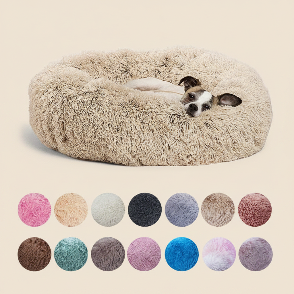 Lit rond pour chien – Ultra doux, 40 à 90 cm